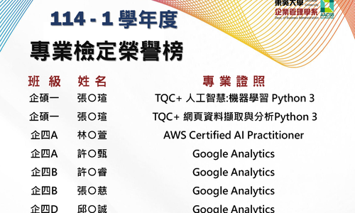 114-1學年度專業檢定榮譽榜