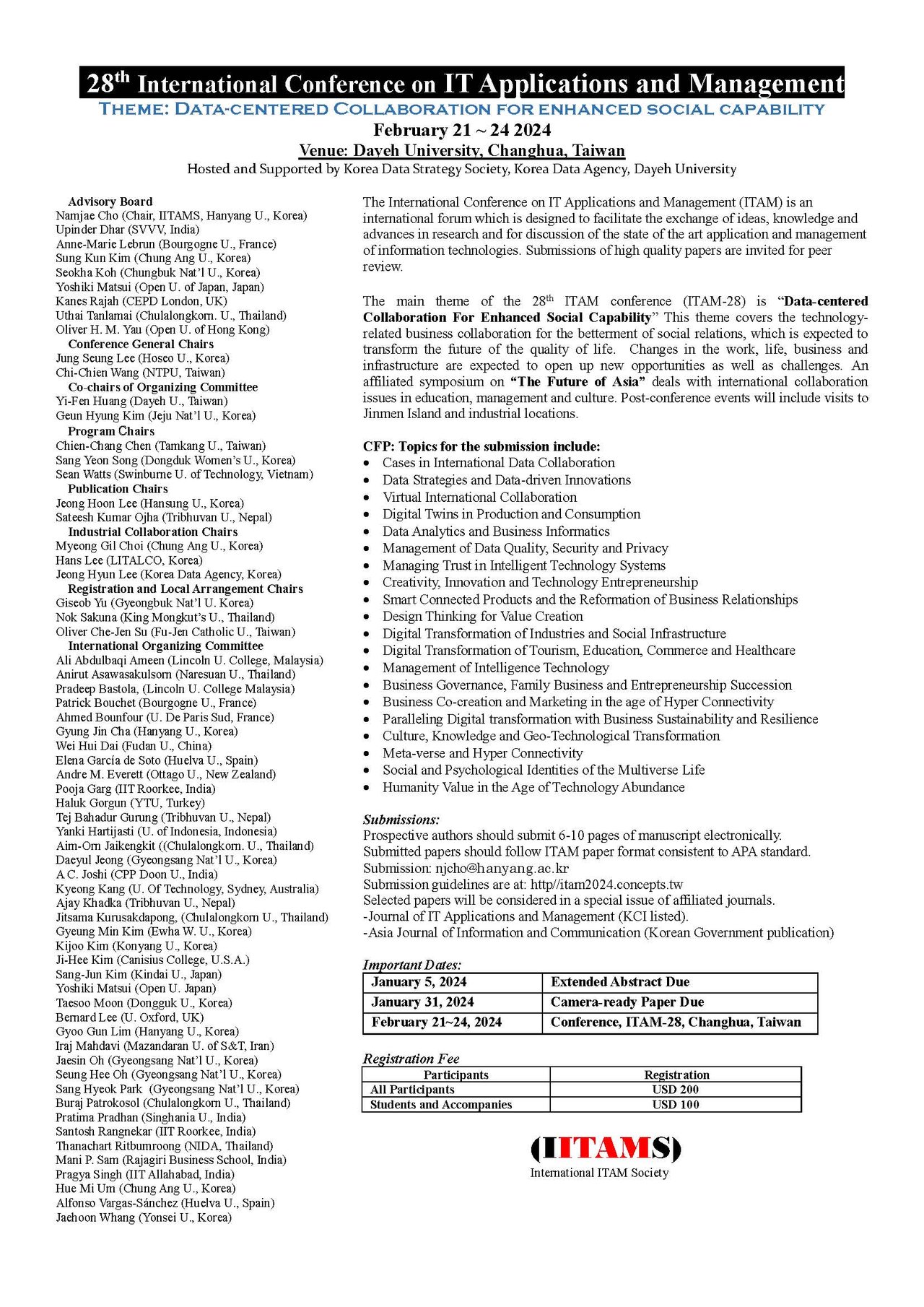 CFP ITAM-28 2024.02 Taiwan