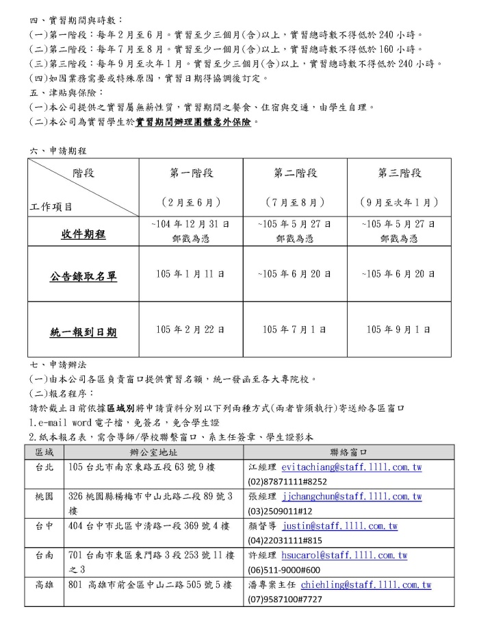 壹零壹科技管理顧問股份有限公司 辦理105年 大專校院學生實習計畫 東吳大學企業管理學系